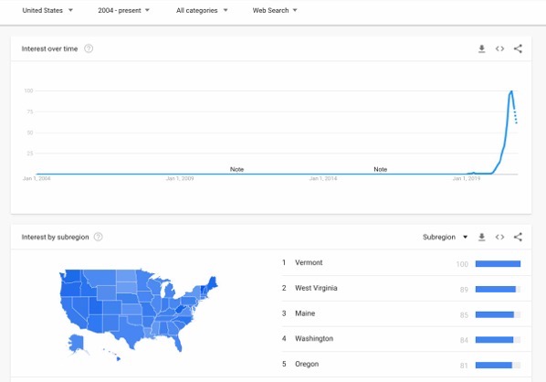 Google Trends cottagecore